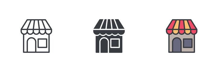 Aufkleber - Shop or retail store different style icon set