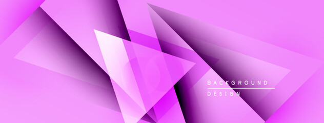 Aufkleber - Abstract pink background features overlapping geometric shapes, creating dynamic visual texture. Gradient adds depth, modern aesthetic.