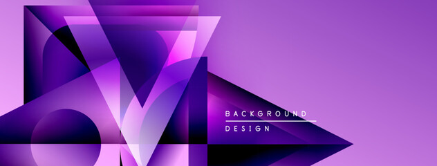 Aufkleber - Abstract purple design features geometric shapes, gradients, sharp angles. Modern aesthetic suitable for backgrounds, presentations.