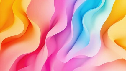Wall Mural - colorful waves of abstract fluid patterns in vibrant shades of pink, yellow, and blue for artistic b