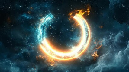 Wall Mural - Celestial Ring of Cosmic Energy Emanating Through Nebula Clouds in Deep Space