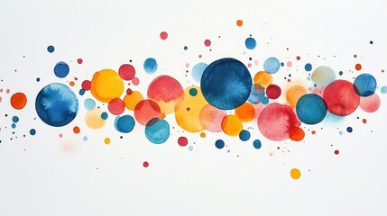 Wall Mural - vibrant abstract watercolor background with colorful circular shapes