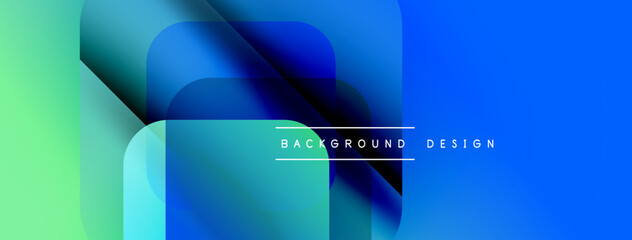 Poster - Abstract fluid shapes overlap, creating vibrant gradient background. Blue, green hues dominate design, modern aesthetic.