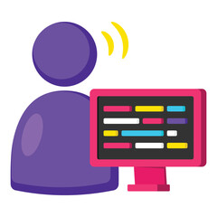 Wall Mural - programmer vector style icon. eps 10 file