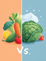 Poster - Frozen Versus Fresh Nutrition Comparison Infographic Highlighting Health Benefits and Differences for Better Dietary Choices