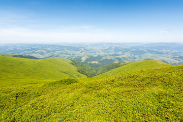 Wall Mural - mountain landscape with meadow. scenic countryside in the valley. beautiful view from alpine hill in
