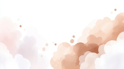 Wall Mural - soft pastel clouds in beige and peach tones create a dreamy, abstract watercolor background.