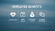 © AiDesign - Employee job benefits package of healthcare paid leave and retirement plan with flexible working hours
