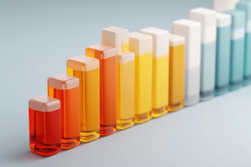Aufkleber - 3D Render of Infographic Bars Illustrating Creatinine Levels With a Highlighted Open Zone for Analysis
