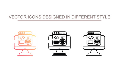 Web Development icon design with white background stock illustration