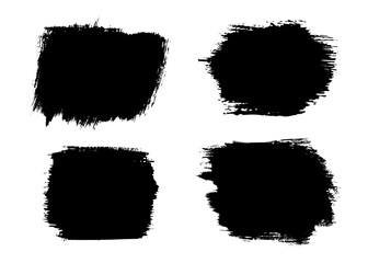 Wall Mural - vector paint brush stroke shapes set. grunge watercolor frame backgrounds. ink splash, grunge line, 