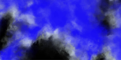 Wall Mural - Abstract cloudscape illustration featuring a vibrant blue sky backdrop and textured dark and light cloud formations.
