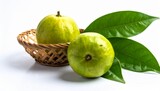 Fresh garcinia atroviridis fruit isolated white background