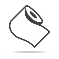 Wall Mural - toilet paper roll outline icon transparent vector isolated