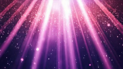Wall Mural - bright rays of light falling from above, in pink and purple tones with shimmering particles, creatin