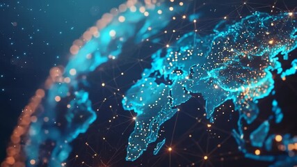 Wall Mural - big networking globe rotating while time is passing, high technology innovation, communications and 