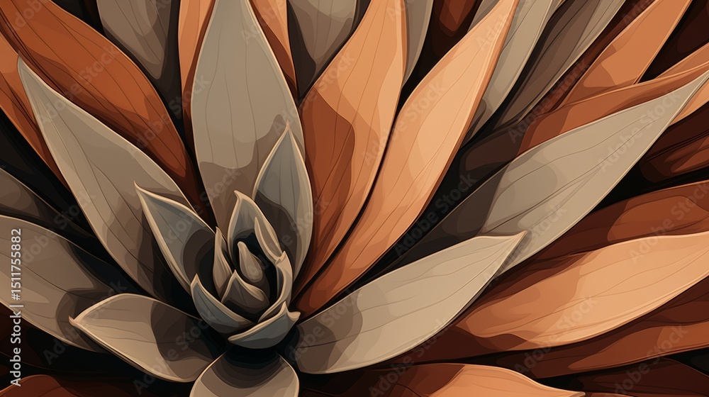 Ilustração A close-up picture shows the agave plant's details and ...