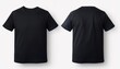 © Marko - Blank black shirt mock up template, front and back view, isolated on white, plain t - shirt mockup