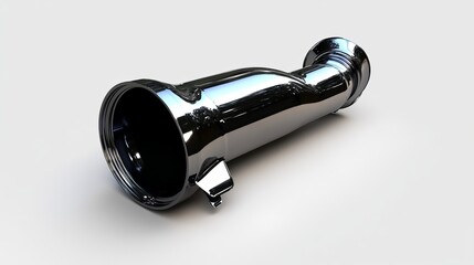 Wall Mural - a sleek and modern black automotive pipe showcases design and engineering excellence. this image hig