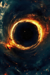 Wall Mural - abstract black hole and galaxy, future space design, dark cosmos, stars, nebula, light, singularity 