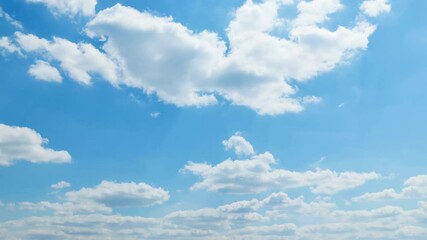 Wall Mural - a beautiful blue sky with soft white clouds, timelapse for abstract background