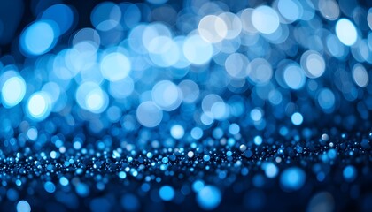 Wall Mural - background of abstract blue and silver glitter lights defocused soft glow design