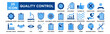 © Sity - Quality control icon collection set. Checkmark Badge, Magnifying Glass Document, Thumbs Up, Cross Mark, Certificate Ribbon