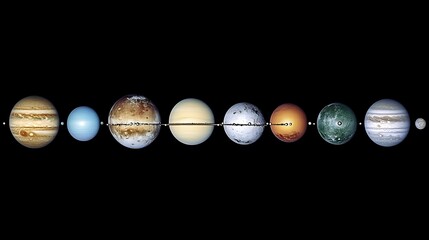 Wall Mural - A Colorful Celestial Representation of the Solar System and Planets
