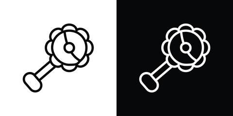 baby rattle icon. simple element illustration. outline and flat symbol design