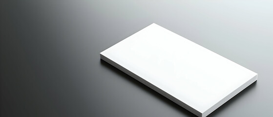 Blank White Rectangle Object On Grey Background