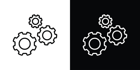Gear icon. Simple element illustration. outline and flat symbol design