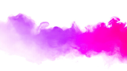 Wall Mural - Abstract and artistic pink and purple smoke isolated on white background
