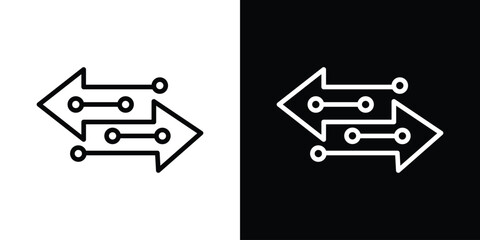 Transfer arrows icon. Simple element illustration. outline and flat symbol design