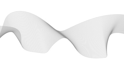 Wall Mural - abstract black lines wave curve motion on white background. black wavy lines on white background vec