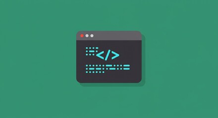 Pixel Art Code Interface on Teal Background