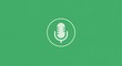 © タンロック - White Pixel Microphone Icon on Green Background
