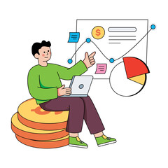 Wall Mural - a trendy design illustration of financial presentation