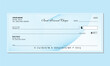 © MdSaiful - blank bank check, bank cheque design with sky guilloche background