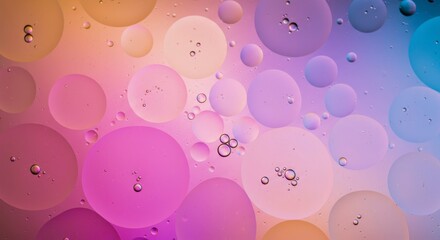 Wall Mural - abstract image featuring vibrant pastel circles and bubbles, creating a dreamy, fluid aesthetic