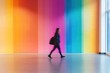 © Ольга Лукьяненко - Person walking in modern office past colorful wall