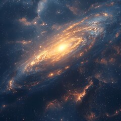 Wall Mural - swirling cosmic nebula with glowing celestial elements