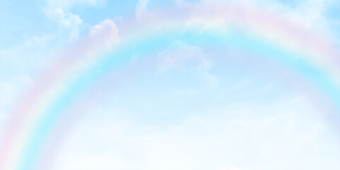Aufkleber - Blue sky photo. Rainbow sky clouds background