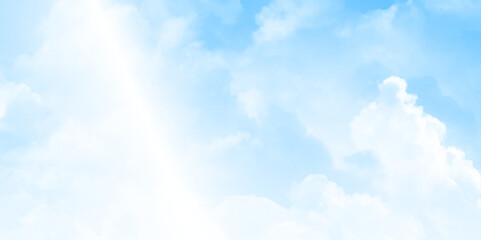 Aufkleber - Blue sky with white clouds stock photo. Vector blue sky background.