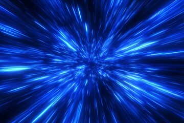 Wall Mural - the image depicts an abstract blue luminous space filled with technology, created by ai