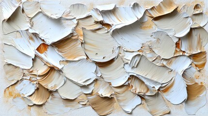 Wall Mural - abstract texture with cream and beige paint in layered composition