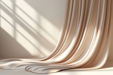 Wall Mural - elegant draped fabric with soft shadows in minimalist setting