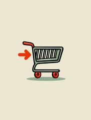 Aufkleber - Grocery Cart Transforms Into Smart Delivery Icon Representing Modern Shopping Convenience and Technology Advancement