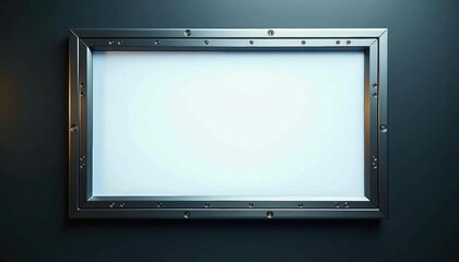 Poster - Empty black frame on dark wall for artwork display