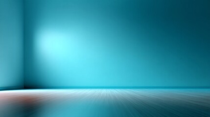 Fototapete - The spacious room features a vibrant blue gradient on the walls, creating a calming atmosphere