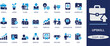 © Md - Flat solid black upskill icon set featuring training, learning, course, certificate, growth, career, mentor, and online class. Ideal for UI, apps, and education.